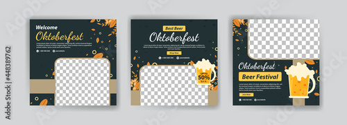 Welcome Oktoberfest. Best Beer Oktoberfest. Oktoberfest Beer Festival. Banner vector for social media ads, web ads, business messages, discount flyers and big sale banners.