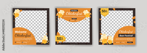 Welcome Oktoberfest. Best Beer Oktoberfest. Oktoberfest Beer Festival. Banner vector for social media ads, web ads, business messages, discount flyers and big sale banners.