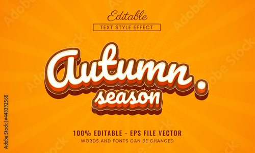 Autumn text effect free vecor	