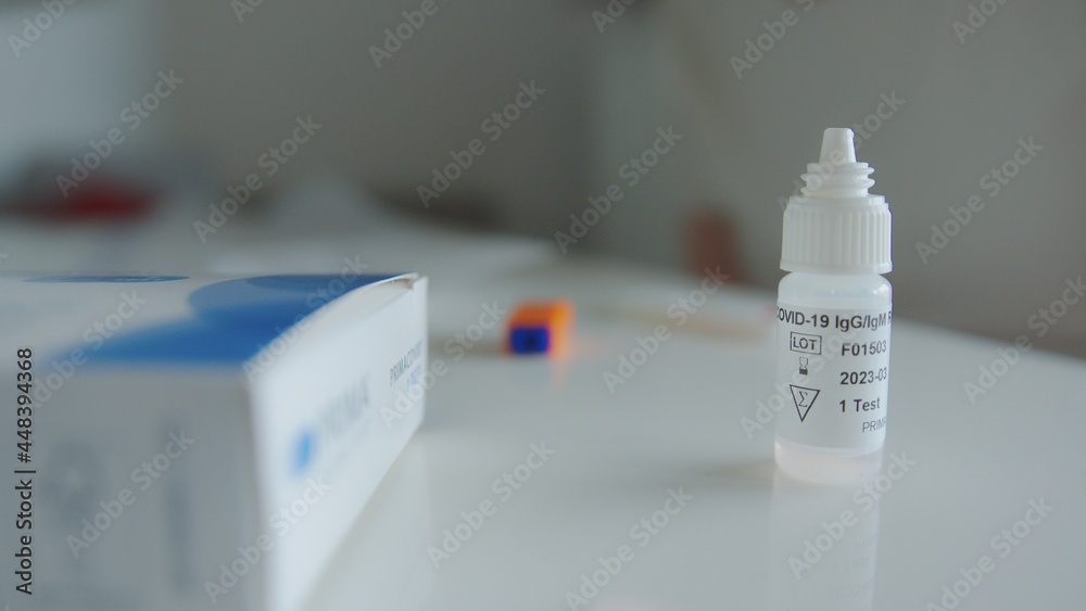 Cassette rapid test for COVID-19 or novel coronavirus 2019. High quality photo