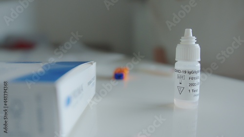 Cassette rapid test for COVID-19 or novel coronavirus 2019. High quality photo