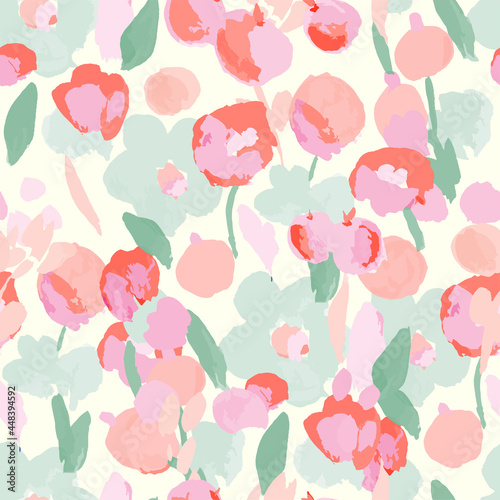 Wallpaper Mural Seamless pattern with colorful pattern of abstract flowers Torontodigital.ca
