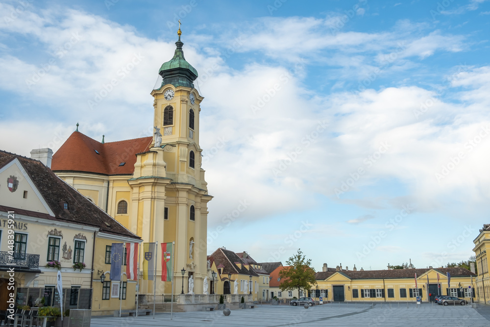 Obraz premium View of the Baroque style Parish Church in Laxenburg, Lower Austria, Austria.
