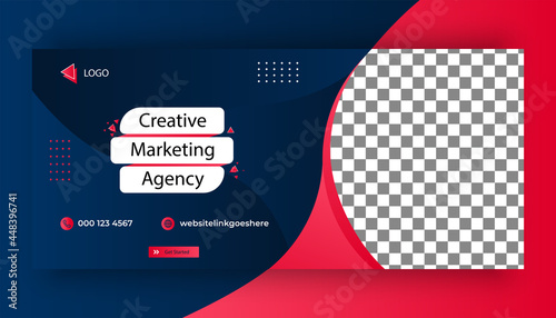 Corporate abstract social media cover banner promotion template, Horizontal header web banner.  