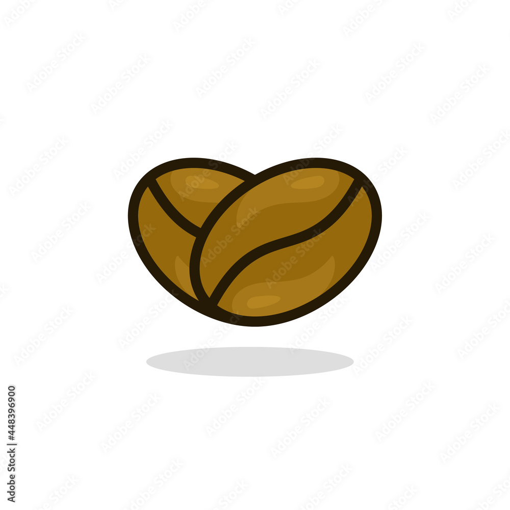 Obraz premium Vector icon of two brown coffee beans