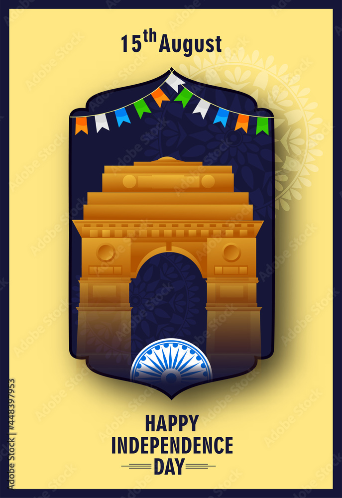 vector illustration of 15th August india Happy Independence Day. Stock ...