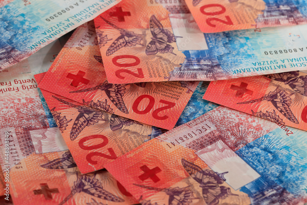 Obraz premium Paper CHF, Swiss francs, currency