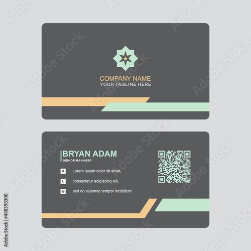 Vector abstract Clean and simple Business Card Template, Modern horizontal name card, Flat Style Vector Illustration. Stationery Design and visiting card, Creative and professional business card.