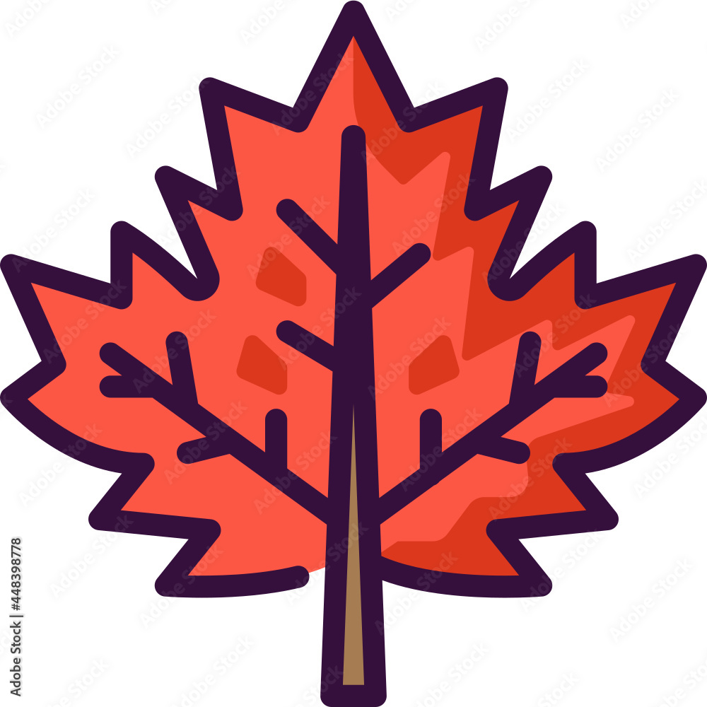 maple leaf line icon
