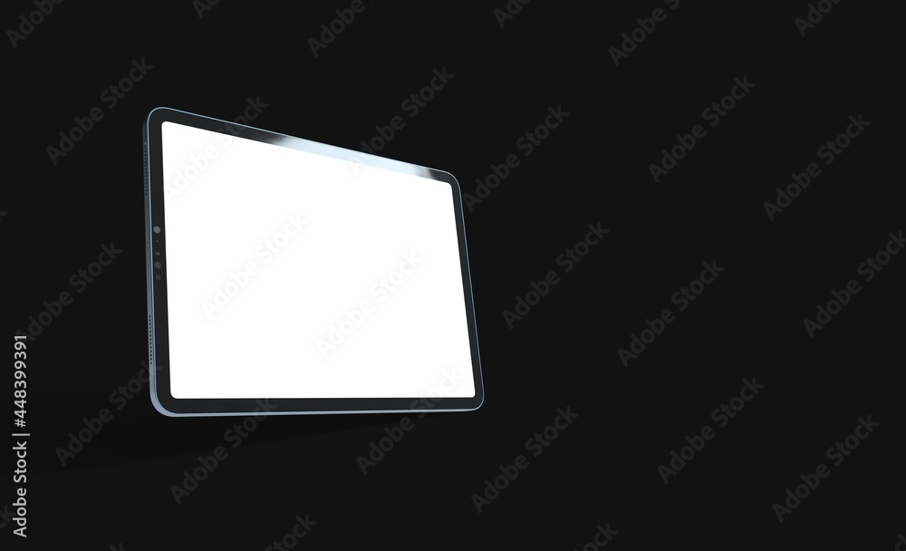 3D tablet with empty screen isolated digital black 3D tablet with empty screen isolated digital black