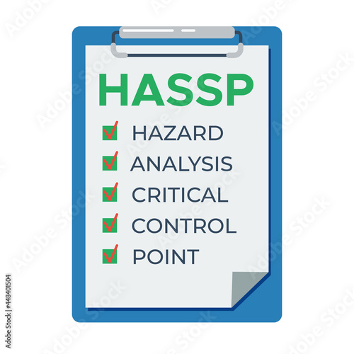 HACCP. Hazard analysis critical control points icon. Vector logo template. Certificate form
