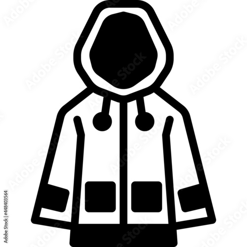 raincoat solid line icon