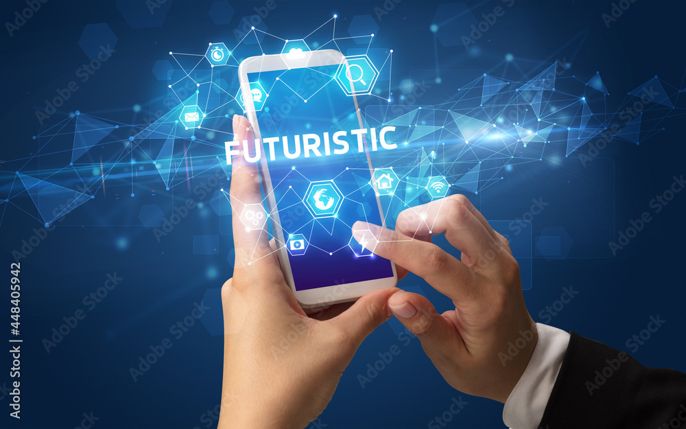 Hand using smartphone with technology concept Hand using smartphone with technology concept