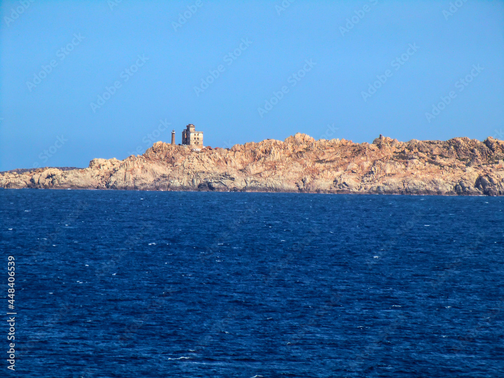 Palau Lighthouse Punta Sardegna, Bocche di Bonifacio, La Maddalena Archipelago, Sardinia, Italy, Europe