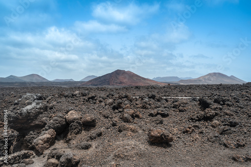 View of the volcanoes in the Timanfaya National Park. Yaiza. Lanzarote. Canary islands