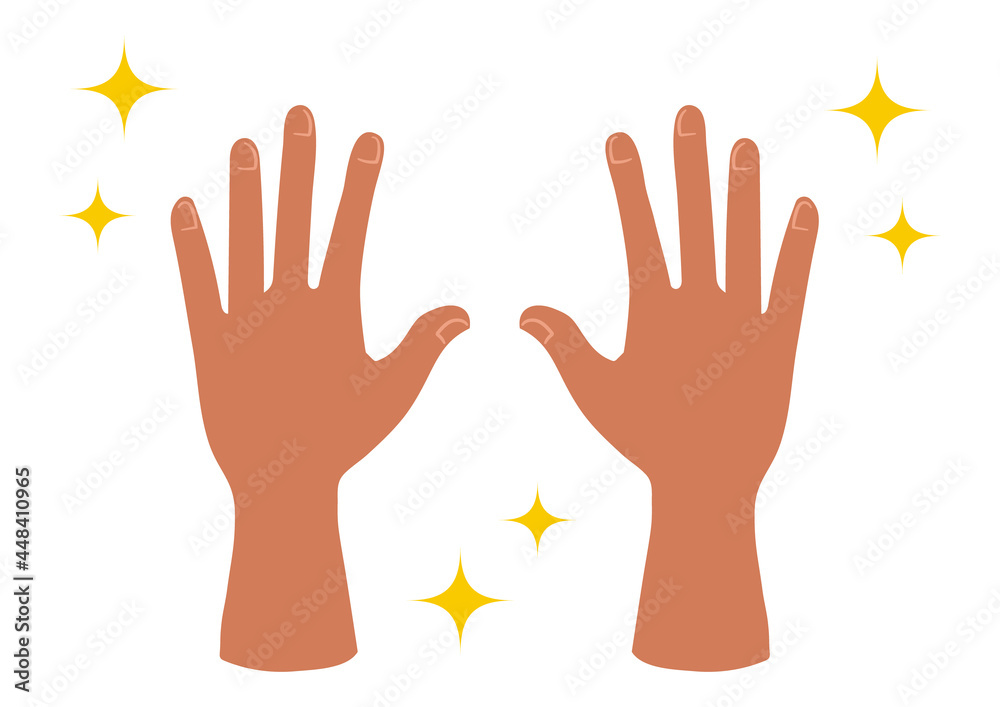 Clean hands vector illustration. 清潔な両手のイラスト。 Clean hands vector illustration. 清潔な両手のイラスト。