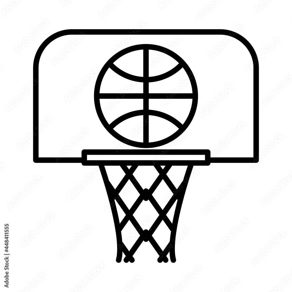 Basket Ball Vector Line Icon Design Basket Ball Vector Line Icon Design