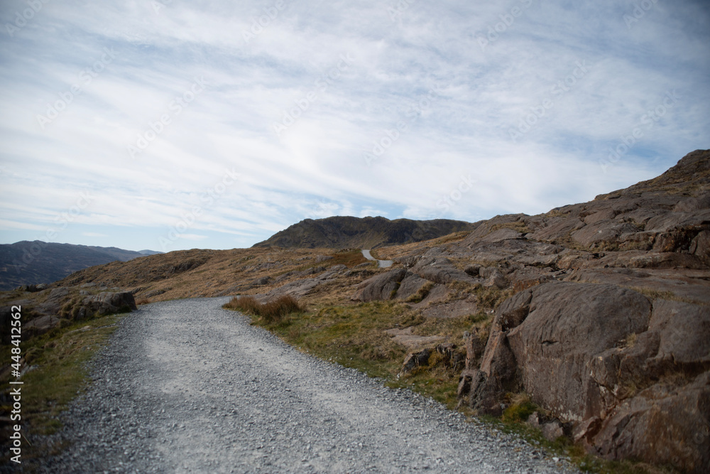 Landscape view in Snowdonia national park on miners trail