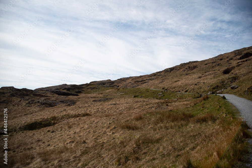 Landscape view in Snowdonia national park showing vast terrain
