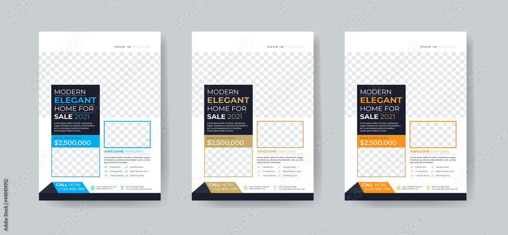 Real Estate Flyer Template with Colorful Accents
