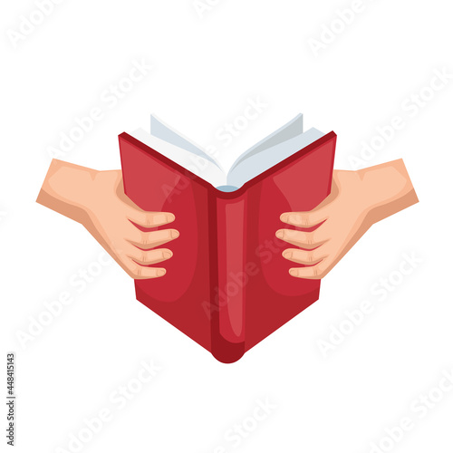 hands hold book