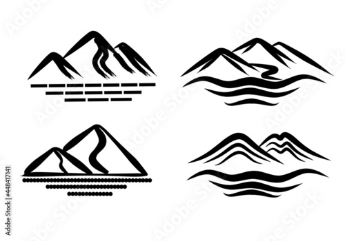 set of mountain icons