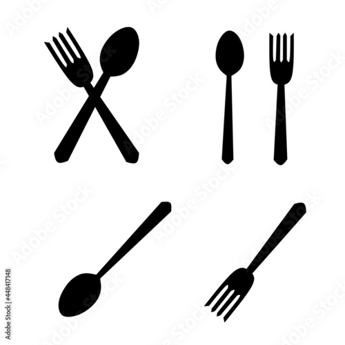 icon set spoon and fork