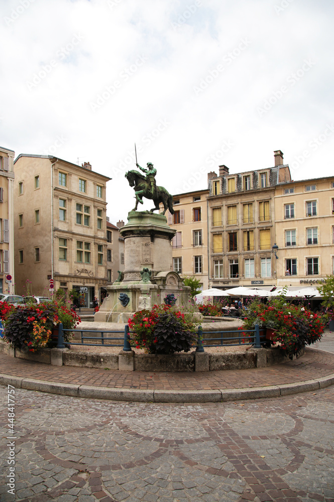 Fototapeta premium Nancy, France. View of the Saint-Epvre square with the monument to Rene II 