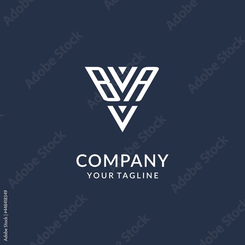 BA triangle monogram logo design ideas, creative initial letter logo with triangular shape logo