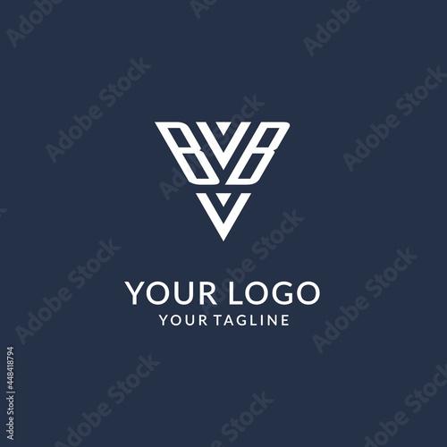 BB triangle monogram logo design ideas, creative initial letter logo with triangular shape logo