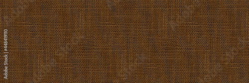 Canvas or jute fabric texture. Brown background in eco style. 
