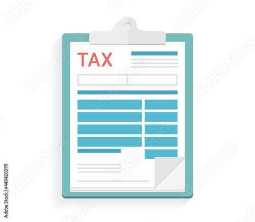 Tax form on clipboard, tax declaration © Aleksandr Bryliaev
