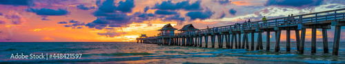 Panoramic old Naples Pier, Florida, United States of America, Stock Foto