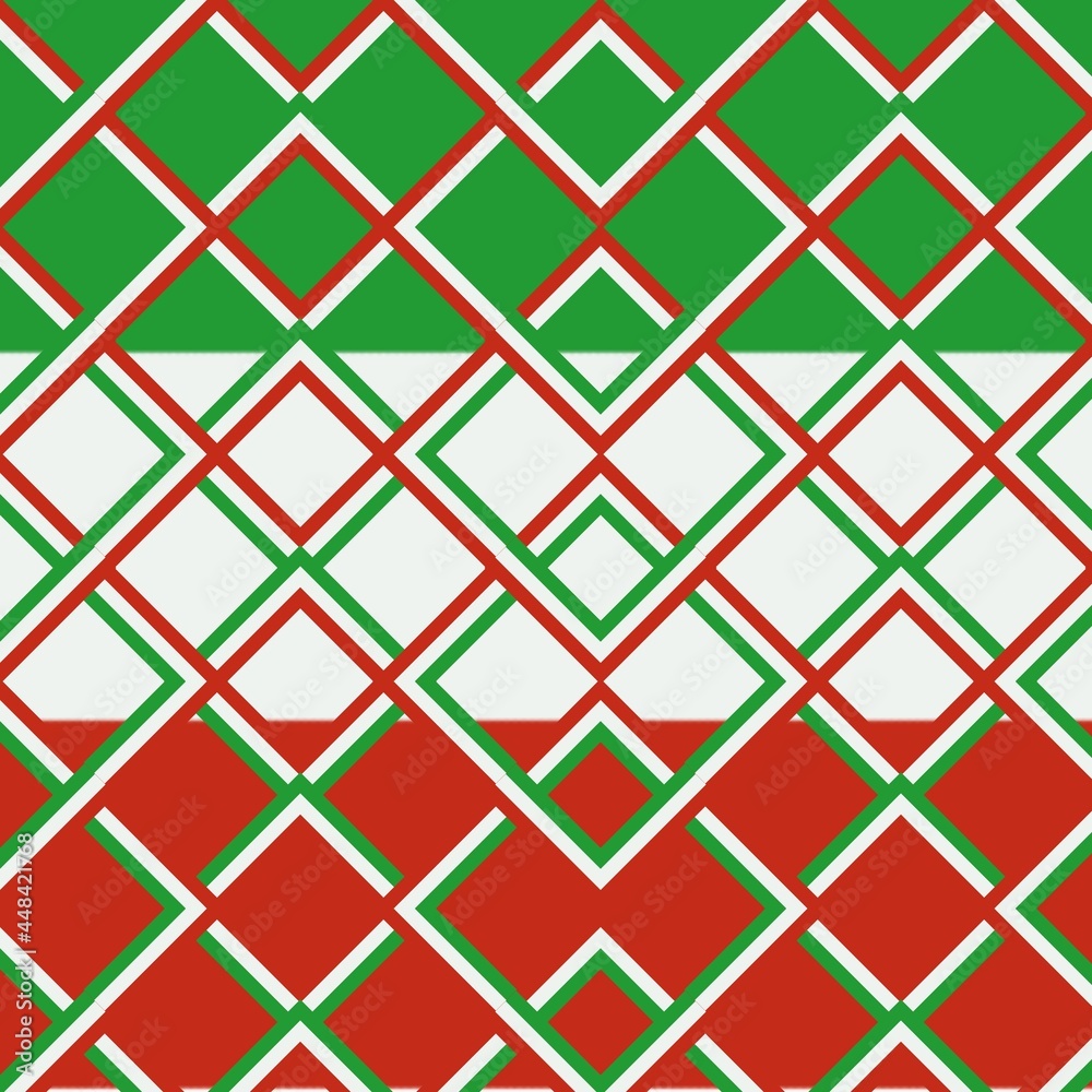 Fototapeta premium Green red white christmas celebration decoration backgrund, illustration decoration pattern on fabric and wallpaper