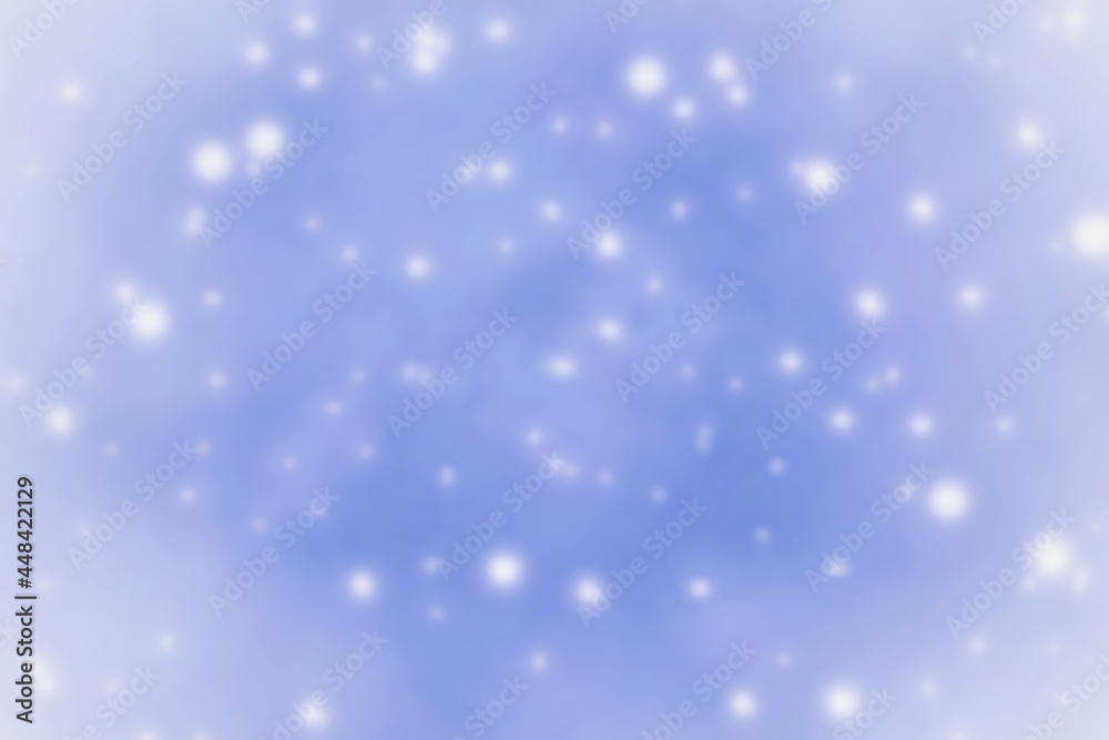 Abstract soft blurred blue and white snowfall background.  The concept of Christmas, New Year, and all celebrations backgrounds.