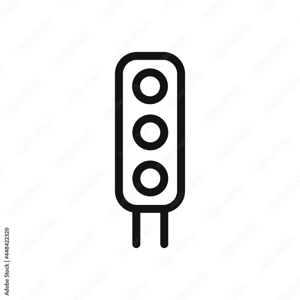 Traffic lights thin line, outline icon on a white background. Travel related icon. EPS Vector Traffic lights thin line, outline icon on a white background. Travel related icon. EPS Vector