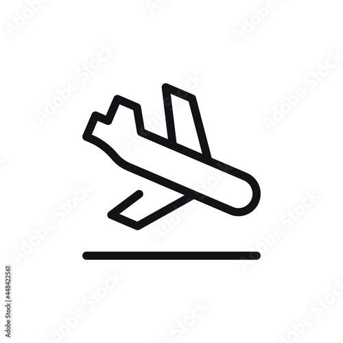 Wallpaper Mural Airplane landing, plane, aeroplane thin line, outline icon on a white background. Travel related icon. EPS Vector Torontodigital.ca