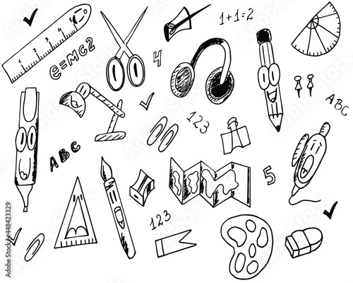 hand drawn school icons