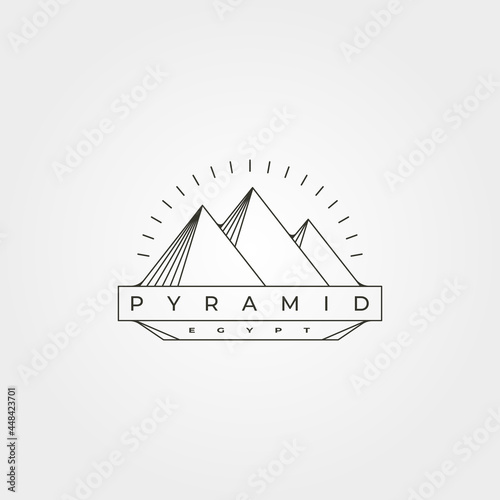 vector of line art pyramid logo vector graphic symbol illustration design