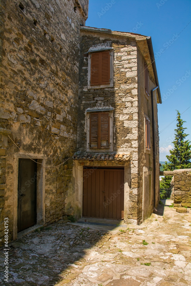 A residential building in the historic medieval village of Buje in Istria, Croatia
