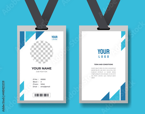 minimalist id cards template with abstract design for company stuff