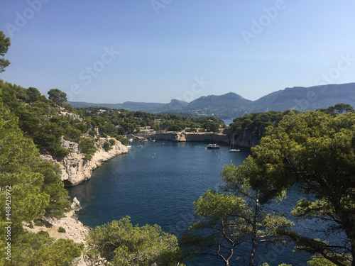 The Calanque de Port-Miou is one of the three big Cassis calanques. It is very long and narrow, and thus was very suitable for establishing a marina. It is located in Southern France.