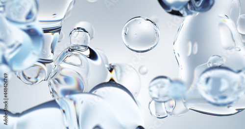 Clean water bubbles in bright environment