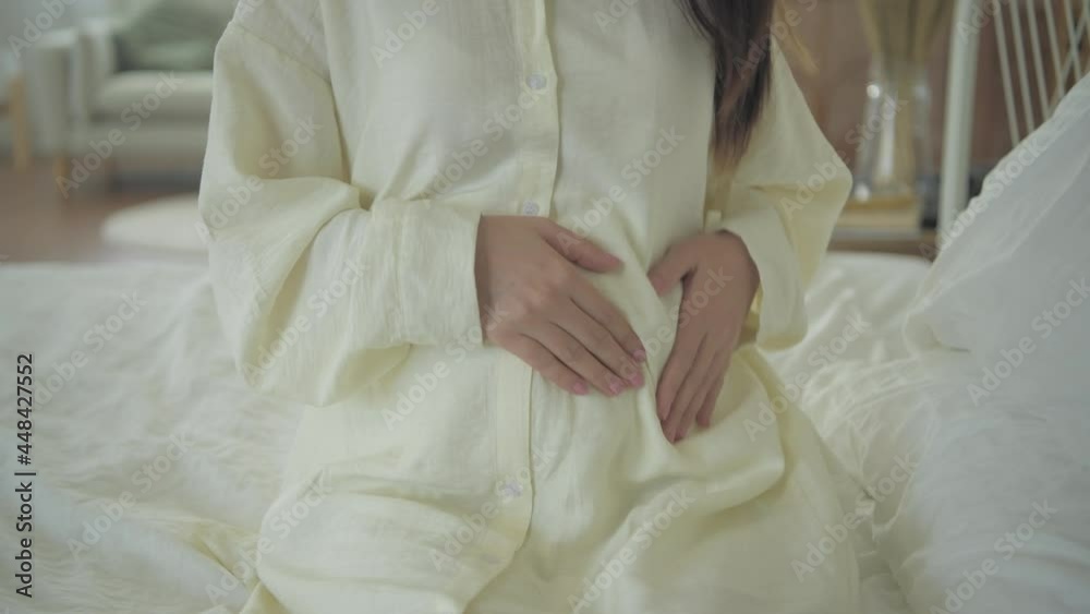 Pregnant woman concept of 4k Resolution. Asian woman taking care of herself in the house.