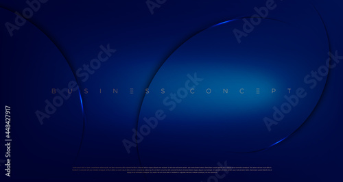 Abstract navy dark blue color circles with light effected cuts background for poster, website and design concepts. Vector illustration eps 10.