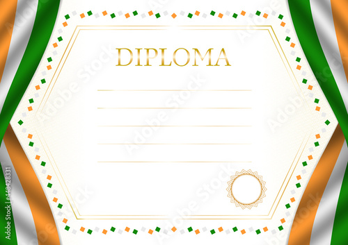 Horizontal  frame and border with India flag
