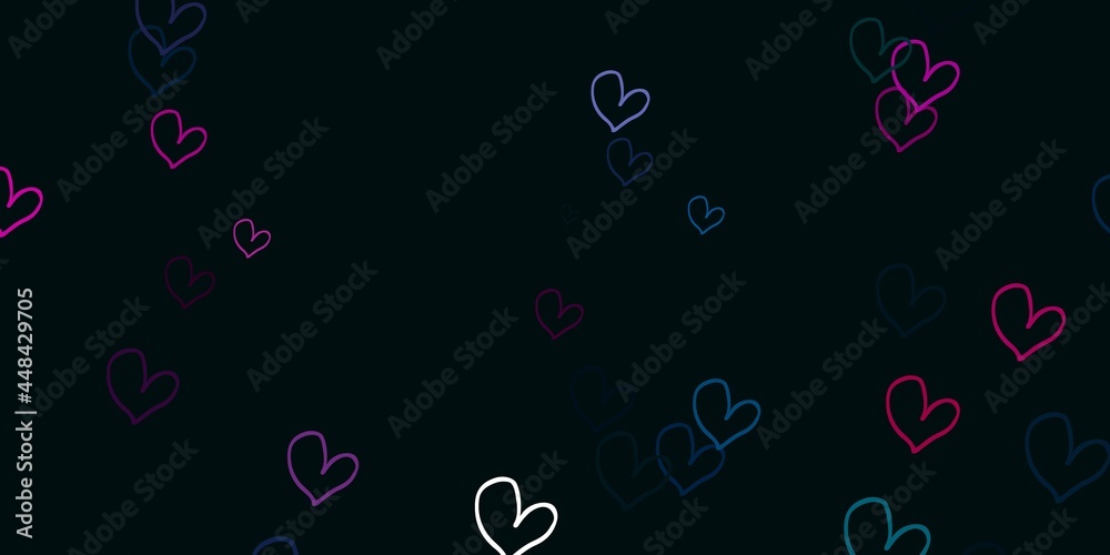 Light Blue, Red vector texture with lovely hearts. Light Blue, Red vector texture with lovely hearts.