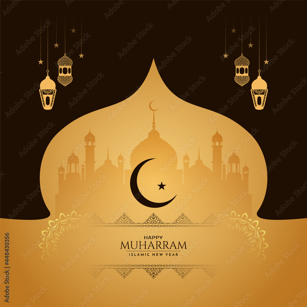 Traditional Muharram festival and Islamic new year background Stock Vector  | Adobe Stock