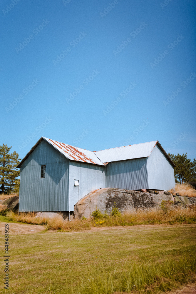 a metal barn in finland farm archipelago åland a metal barn in finland farm archipelago åland