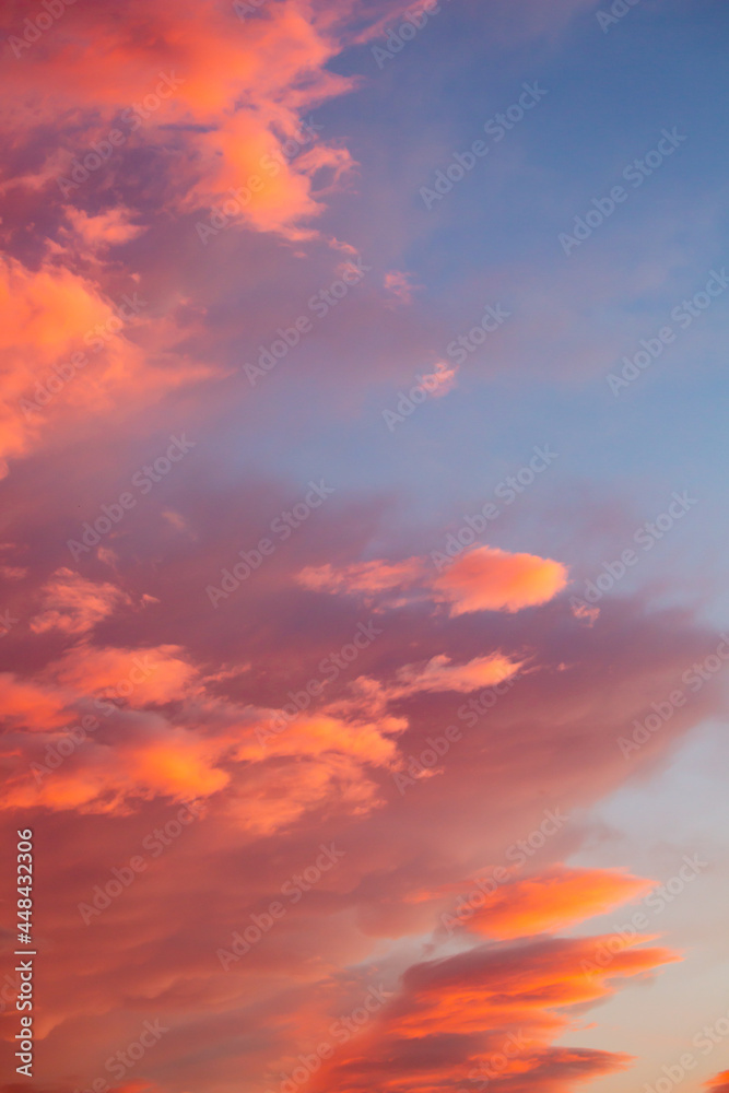 Colorful, fluffy, abstract nature like, clouds in summer